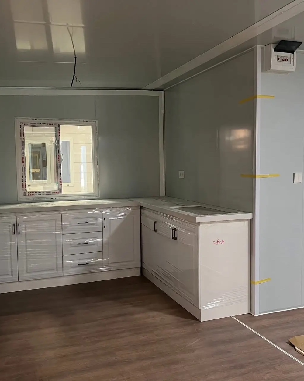 Interior framing inside a modular home during controlled construction